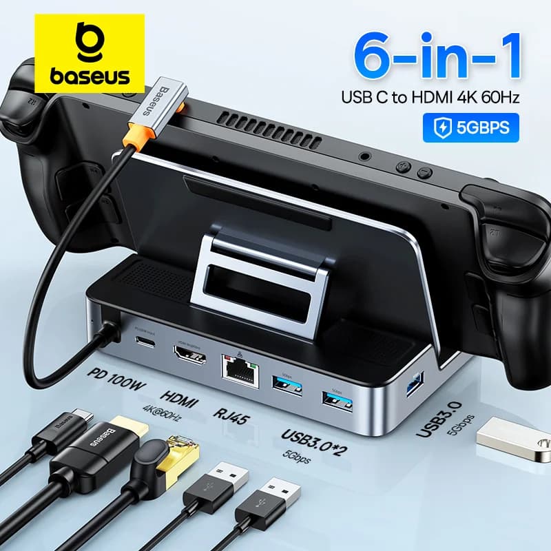 USB-C dokstacija ar 4K HDMI un Ethernet