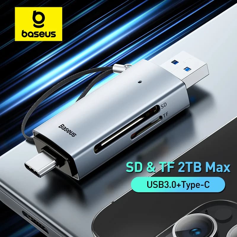 USB-C un USB 3.0 SD/MicroSD kartes lasītājs