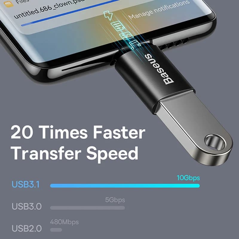 USB-C uz USB-A 3.1 OTG adapteris
